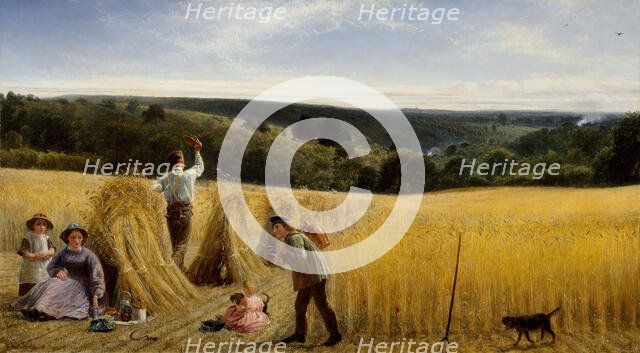 The Valleys Stand Thick With Corn, 1865.  Creator: Richard Redgrave.