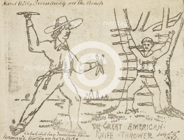 The Great American Knife Thrower, 1883. Creator: Unknown.