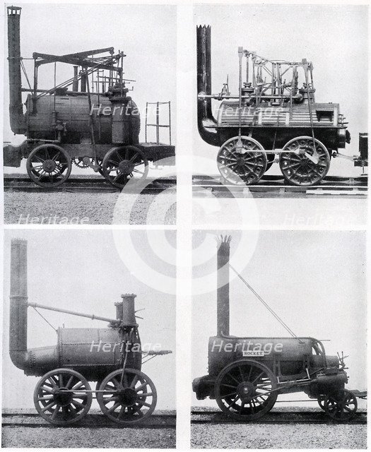 Early locomotives, 19th century, (c1920). Artist: Unknown