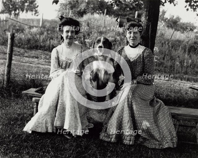 Untitled (Two Women with Dog), c1900, printed 1980. Creator: Unknown.