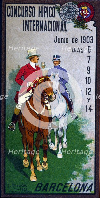 Advertising poster for the International Equestrian Competition held in Barcelona in 1903.  Creator: Cusachs i Cusachs, José (1850-1909).