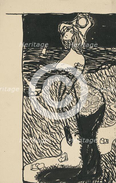 Caricature of women's fashion, 1908-1912. Creator: Konstantín Kövári-Kacmarik.