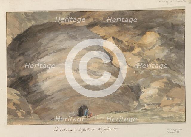 Exterior of cave Santa Maria Capella, 1778. Creator: Louis Ducros.