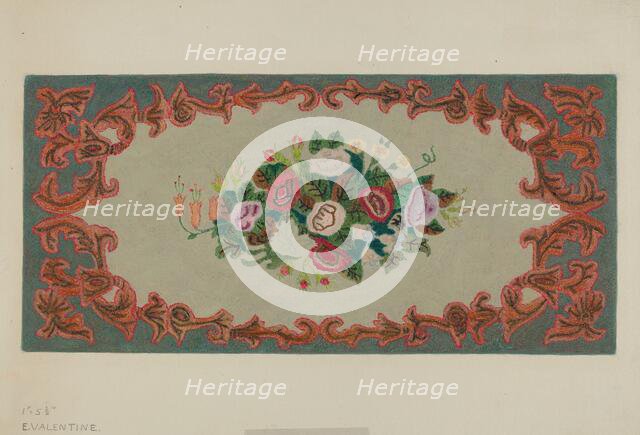 Hooked Rug, c. 1936. Creator: Elizabeth Valentine.