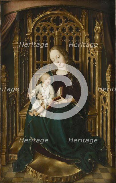 The Virgin and child enthroned , 1490-1500. Creator: Master of the Magdalen Legend (active ca 1483-1527).
