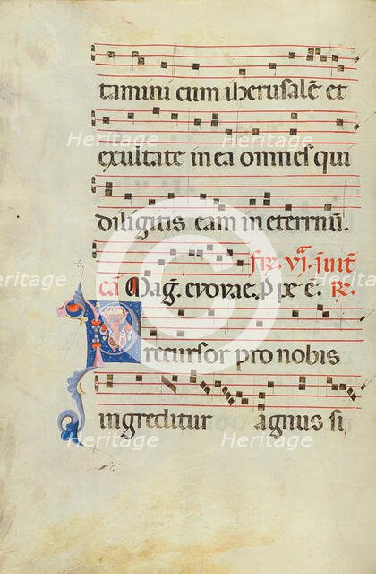 Decorated Initial P; Antiphonal, late 13th century. Creator: Unknown.