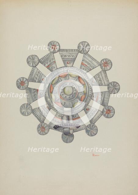 Candleholder (Candelero) Cut Tin, 1940. Creator: Hal Blakeley.