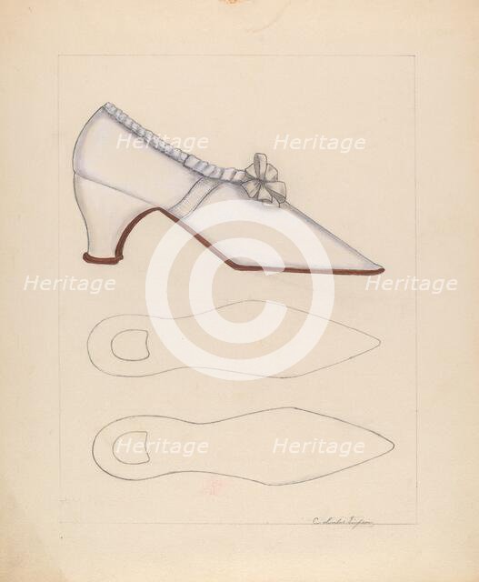 Woman's Shoe, c. 1937. Creator: Columbus Simpson.