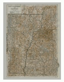 Map of New Hampshire and Vermont, USA, c1900s. Creator: Emery Walker Ltd.