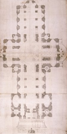 Plan of St Paul's Cathedral, London, 1758. Artist: John Gwyn