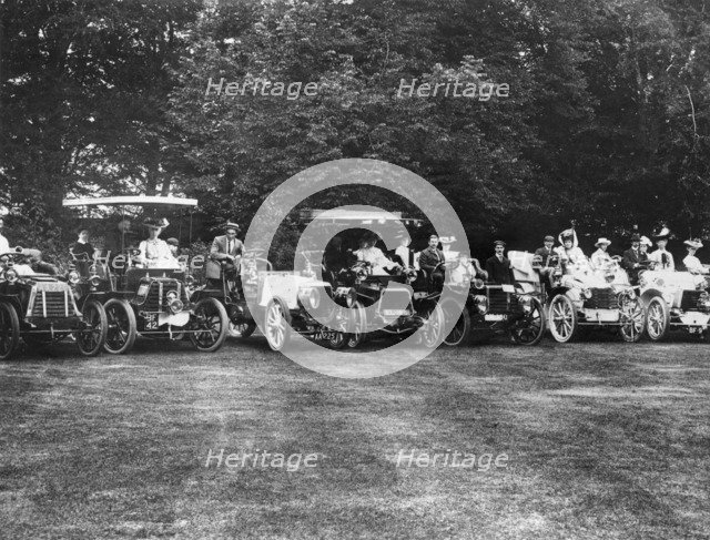 An early motor meet, (c1900s?). Artist: Unknown