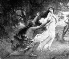 Pictures from the Royal Academy: Apollo and Daphne - Henrietta Rae (Mrs. E. Normand), 1895. Creator: George Meisenbach.