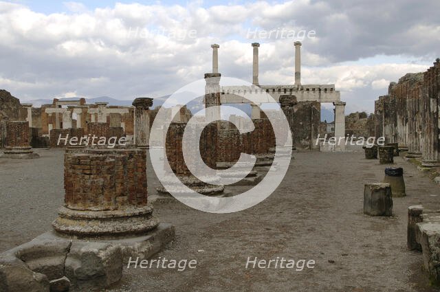 Ruins of the Basilica, Pompeii, Italy, late 2nd century BC (2009).  Creator: LTL.