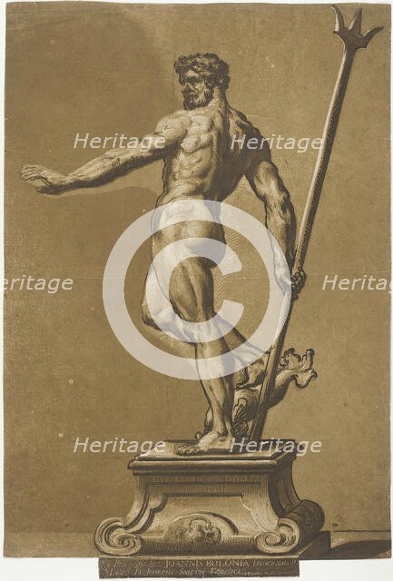 Statuette of Neptune, c1738. Creator: John Baptist Jackson.