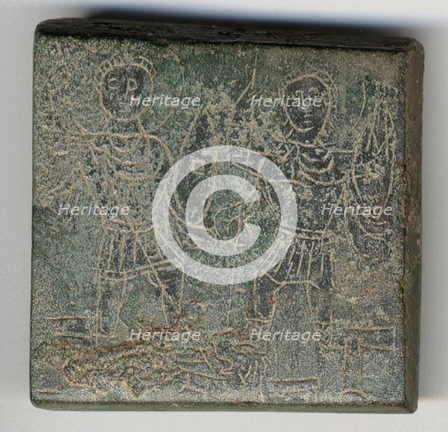 Balance Weight with Two Emperors Hunting a Snake, Byzantine, 4th-5th century. Creator: Unknown.