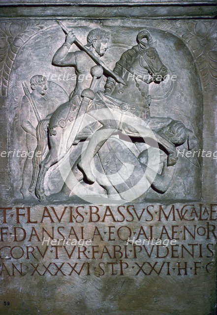 Roman tombstone of Flavius Bassus, 5th century. Artist: Unknown