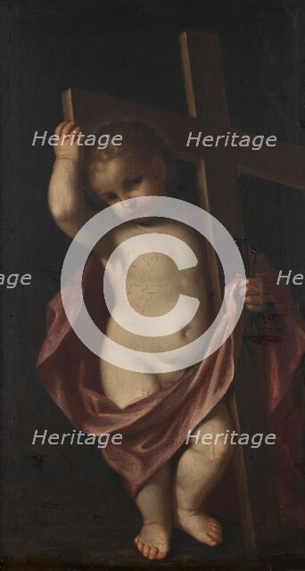 The Christ Child Holding a Cross, 17th century. Creator: After Guercino  (1591-1666)  .