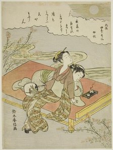 The Eighth Month (Chushu), from the series "Popular Versions of Immortal Poets in Four..., c. 1768. Creator: Suzuki Harunobu.