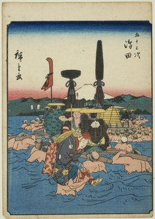 Shimada, from the series "Fifty-three Stations [of the Tokaido] (Gojusan tsugi)," also..., 1852. Creator: Ando Hiroshige.