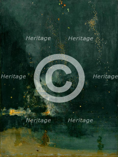 Nocturne in Black and Gold, the Falling Rocket, 1875. Creator: James Abbott McNeill Whistler.