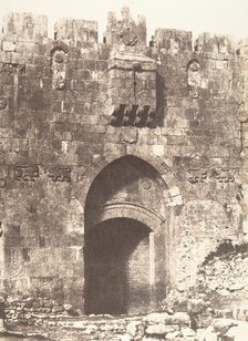 Jérusalem, Porte Saint-étienne, Vue extérieure, 1854. Creator: Auguste Salzmann.