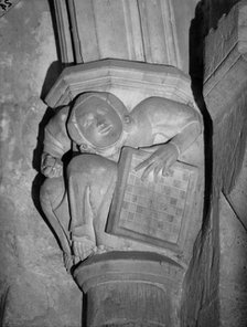 Carved corbel, Winchester Cathedral, The Close, Winchester, Hampshire, 1931. Artist: Charles John Philip Cave.