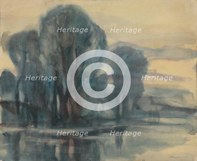 Trees on the river, 1922. Creator: Zolo Palugyay.