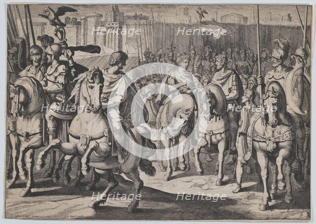 Plate 4: The peace with the king of France in order to fight the Turks, from the Triumphs ..., 1614. Creator: Jacob III de Gheyn.