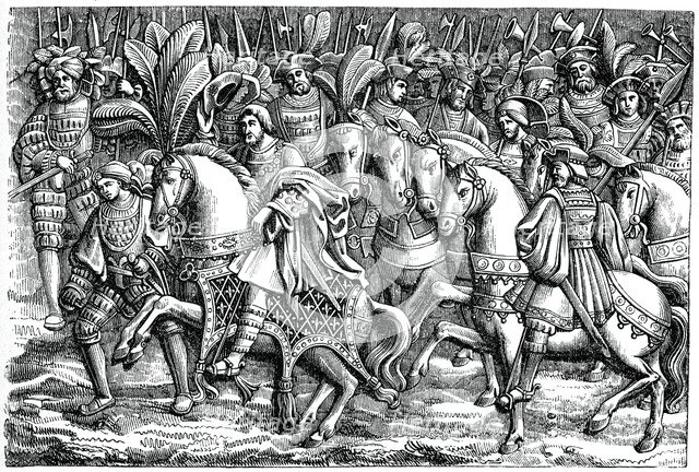 Interview between Francis I and Henry VIII, on the Field of the Cloth of Gold, 1520, (1870). Artist: Unknown