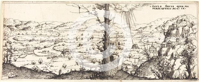 Landscape with the Conversion of Saint Paul, 1545. Creator: Augustin Hirschvogel.