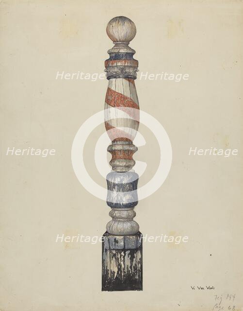 Barber Pole, c. 1939. Creator: Vera Van Voris.