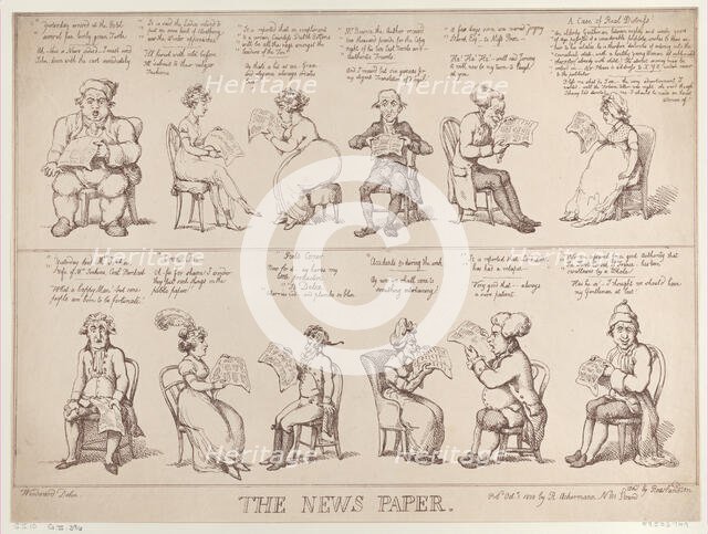 The News Paper, October 1, 1808., October 1, 1808. Creator: Thomas Rowlandson.