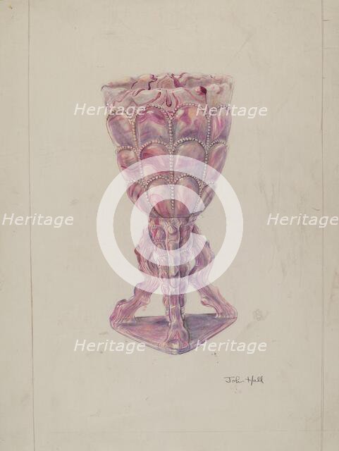 Marbleized Vase, 1935/1942. Creator: John Hall.