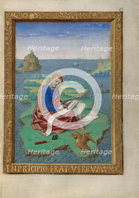 Saint John on Patmos; Book of Hours, about 1480-1490. Creator: Georges Trubert.