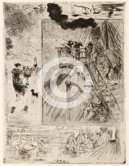 La Traversee (The Passage), 1879-1885. Creator: Felix Hilaire Buhot.