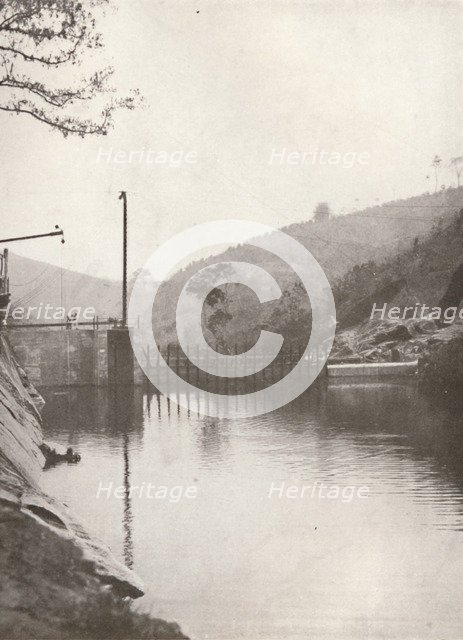 'Pirahy Diversion (Dam from up stream) of the Rio Light and Power Works', 1914. Artist: Unknown.