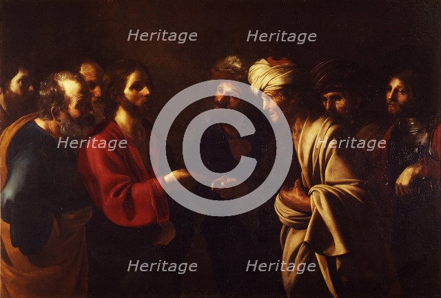 The Tribute Money, c. 1615. Artist: Manfredi, Bartolomeo (1587-1622)