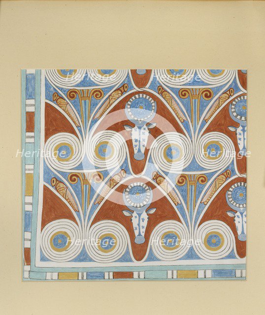 Copy of wall painting, private tomb 50 of Neferhotpe,Thebes, 20th century. Artist: Anna (Nina) Macpherson Davies.