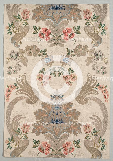 Taffeta, Brocaded, 1700-1750. Creator: Unknown.