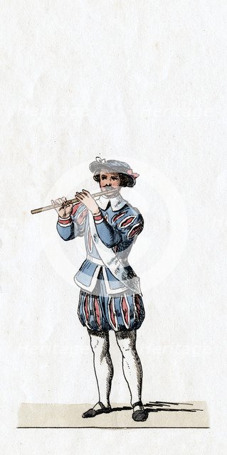 Musician, costume design for Shakespeare's play, Henry VIII, 19th century. Artist: Unknown