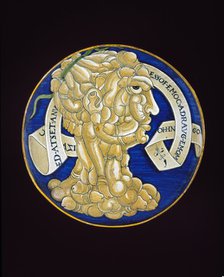Dish with a composite head of penises, c1536. Artist: Francesco Urbini.