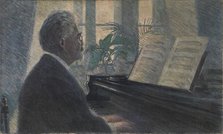 Leopold Czihaczek at the piano, 1907. Creator: Schiele, Egon (1890-1918).