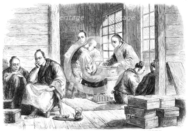 The Envoys of the Japanese Prince of Nagato paying the indemnity for the Affair of Simonosaki, 1865. Creator: Unknown.