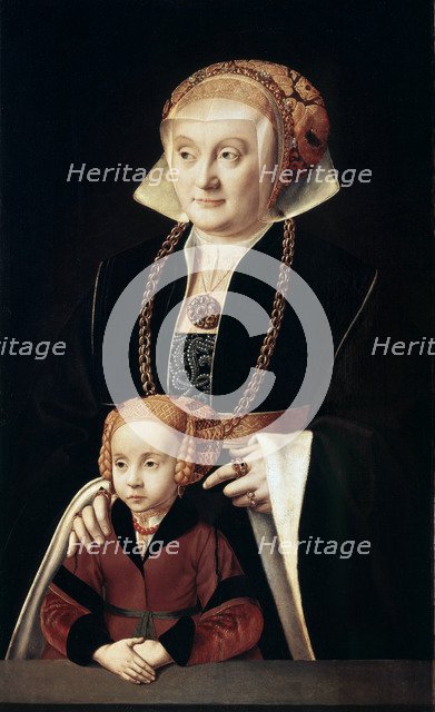 'Portrait of a Lady with Daughter', c1530s-c1540s.  Artist: Bartholomaeus Bruyn the Elder