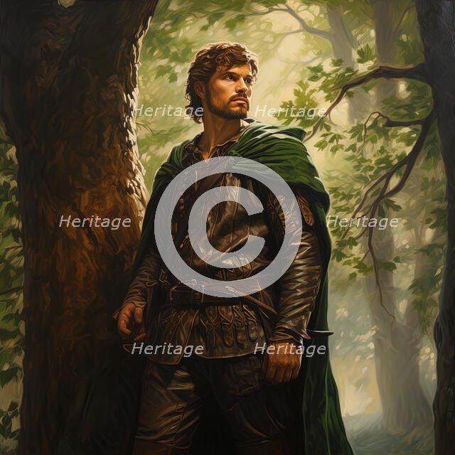 AI IMAGE - Illustration of Robin Hood, 2023. Creator: Heritage Images.