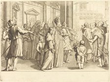 Grand Duchess at the Procession of the Young Girls, c. 1614. Creator: Jacques Callot.