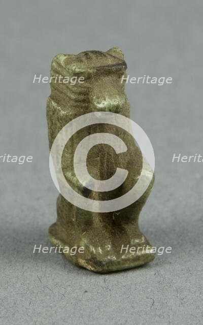 Amulet of the God Thoth as a Seated Baboon, Egypt, Late Period, Dynasties 26-31 (664-332 BCE). Creator: Unknown.