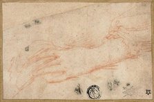 Sketch of Left Hand and Wrist, 1535/40. Creator: Parmigianino.