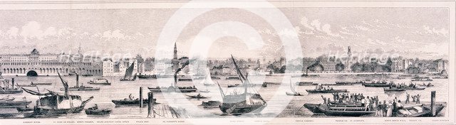 London from the River Thames, 1844 Artist: Frank Vizetelly  