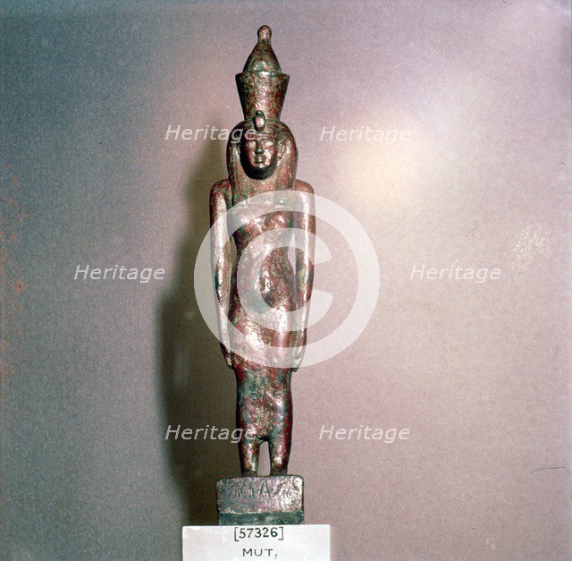Egyptian bronze, Goddess Mut, Theban Mother-goddess, 18th Dynasty, c1550BC-1298BC.  Artist: Unknown.